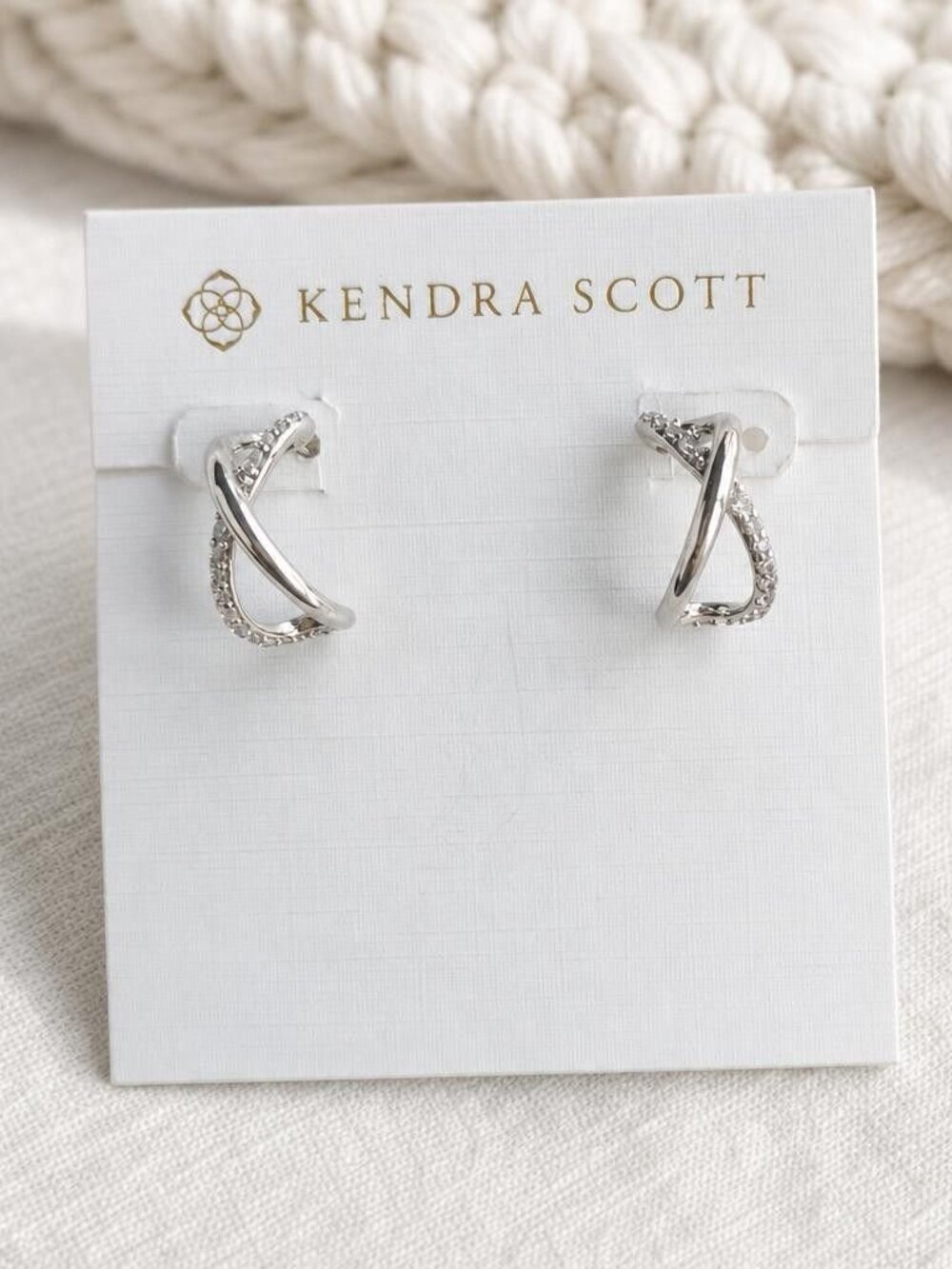 Kendra Scott Annie Infinity Silver Huggie Earrings